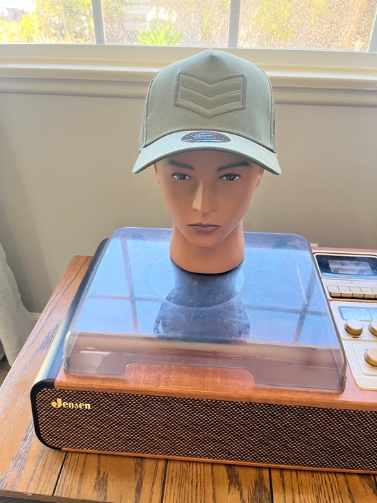 Other - Olive Green Mesh Trucker Cap with Chevron Patch